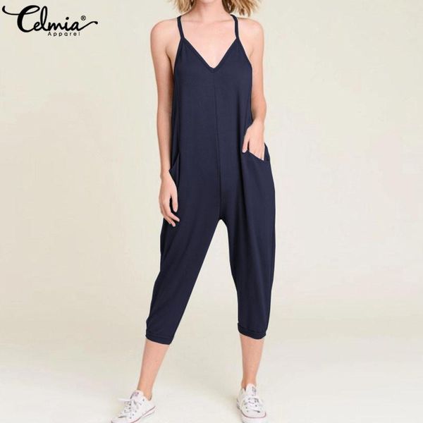 women's jumpsuits & rompers celmia plus size women 2021 sleeveless casual loose harem pants playsuit straps romper summer beach overall, Black;white
women's jumpsuits & rompers celmia plus size women 2021 sleeveless casual loose harem pants playsuit straps romper summer beach overall, Black;white
