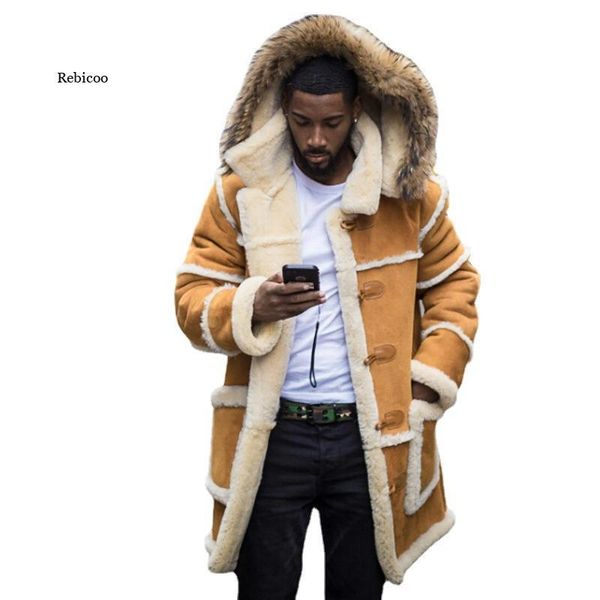 men's wool & blends men jackets long winter jacket outwear casual fur hooded coat patchwork parka faux lining warm plus size, Black
men's wool & blends men jackets long winter jacket outwear casual fur hooded coat patchwork parka faux lining warm plus size, Black