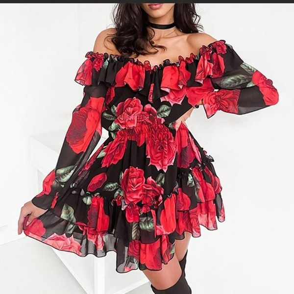 casual dresses women's autumn fashion printed one-word neck dress loose folds ruffle stitching long-sleeved cake ladies midi skirt 2021, Black;gray
casual dresses women's autumn fashion printed one-word neck dress loose folds ruffle stitching long-sleeved cake ladies midi skirt 2021, Black;gray