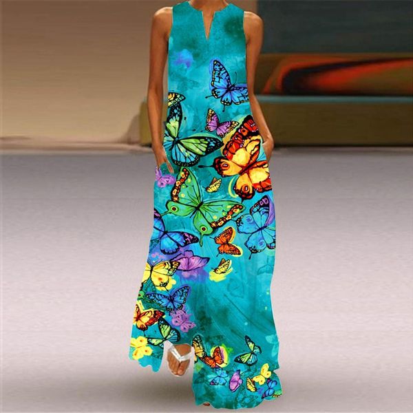 40 butterfly printed tank maxi women dress plus size sleeveless cami with pockets summer party v neck femme vestidos, Black;gray
40 butterfly printed tank maxi women dress plus size sleeveless cami with pockets summer party v neck femme vestidos, Black;gray