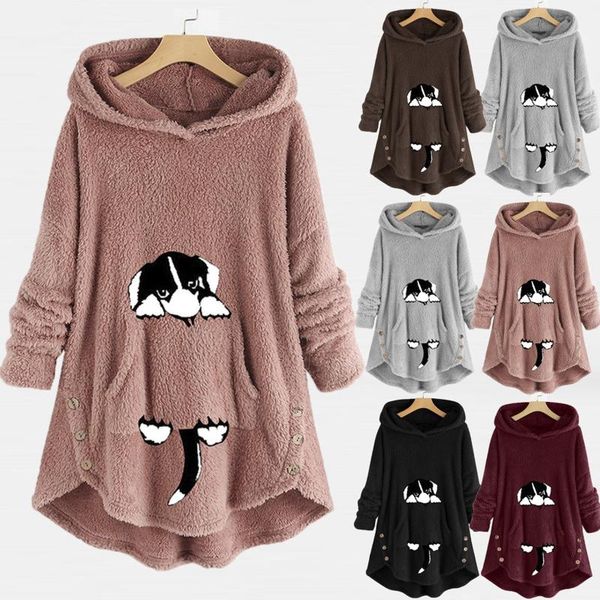 women's hoodies & sweatshirts women hoodie plush dog embroidered long sleeve oversized pullover large pocket asymmetrical hem buttons, Black
women's hoodies & sweatshirts women hoodie plush dog embroidered long sleeve oversized pullover large pocket asymmetrical hem buttons, Black
