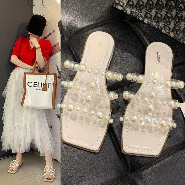 slippers net red korean sandals and female ins tide 2021 summer pearl one-word fairy style beach, Black
slippers net red korean sandals and female ins tide 2021 summer pearl one-word fairy style beach, Black