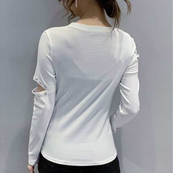 2021 new spring fall korean style short t-shirt women ropa mujer all match cotton long sleeve rivet hollow out tees t0n228a vos1, White
2021 new spring fall korean style short t-shirt women ropa mujer all match cotton long sleeve rivet hollow out tees t0n228a vos1, White