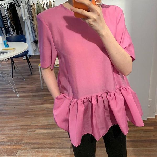 women's blouses & shirts womens and sweet summer style half o-neck ruffles regular blusas mujer de moda 2021 korean version simple, White
women's blouses & shirts womens and sweet summer style half o-neck ruffles regular blusas mujer de moda 2021 korean version simple, White