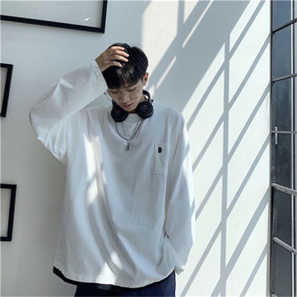 2021 men's korean version of the trendy slim autumn new long-sleeved t-shirts 84gf, White;black
2021 men's korean version of the trendy slim autumn new long-sleeved t-shirts 84gf, White;black