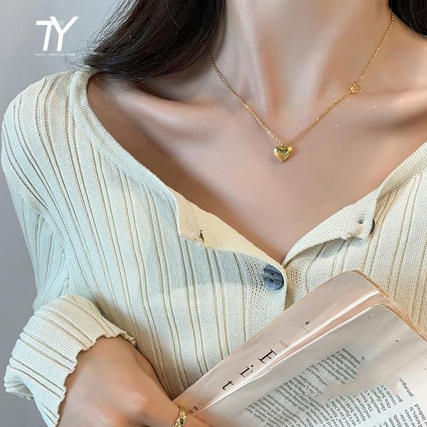 chokers titanium steel gold love short necklace for woman korean fashion jewelry girl's simple clavicle chain goth heart necklaces, Golden;silver
chokers titanium steel gold love short necklace for woman korean fashion jewelry girl's simple clavicle chain goth heart necklaces, Golden;silver