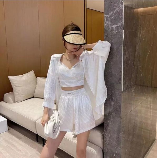 women's tracksuits smooth fabric white v-neck vest + long sleeve sunscreen coat elastic baggy shorts set women fashion summer 3 piece l, Gray
women's tracksuits smooth fabric white v-neck vest + long sleeve sunscreen coat elastic baggy shorts set women fashion summer 3 piece l, Gray