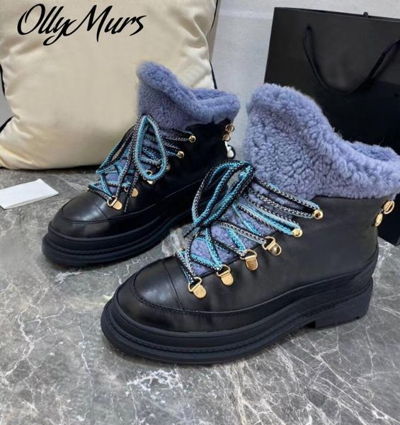 boots ollymurs winter fur ankle women thick bottom lace up snow nature mixed color genuine leather shoes, Black
boots ollymurs winter fur ankle women thick bottom lace up snow nature mixed color genuine leather shoes, Black