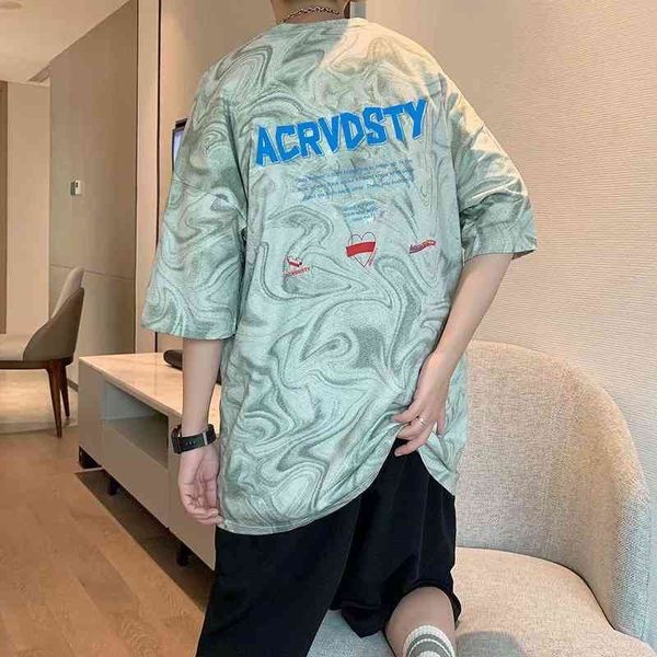 2021 tie dye couple's wear korean short sleeve t-shirt men's loose casual quarter sleeve summer, White;black
2021 tie dye couple's wear korean short sleeve t-shirt men's loose casual quarter sleeve summer, White;black