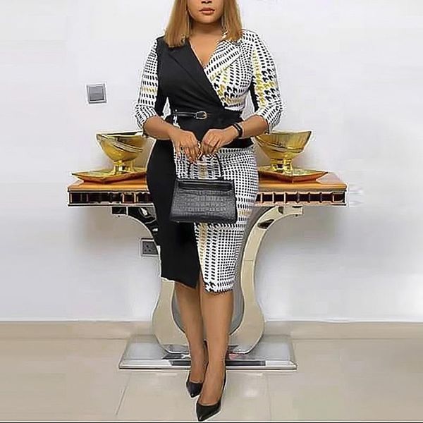 casual dresses elegant houndstooth printed color matching office lady dress women half sleeve, Black;gray
casual dresses elegant houndstooth printed color matching office lady dress women half sleeve, Black;gray