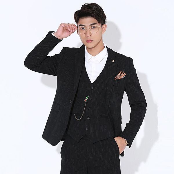 men's suits & blazers jrhyme gentleman white pinstripe black vest trouser,three pieces single breasted professional casual coats, White;black
men's suits & blazers jrhyme gentleman white pinstripe black vest trouser,three pieces single breasted professional casual coats, White;black