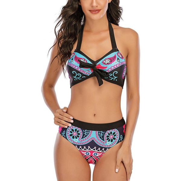 women's swimwear boho print bikini 2021 halter swimsuit female women summer set bather swimming beachwear bathing suit #g3, White;black
women's swimwear boho print bikini 2021 halter swimsuit female women summer set bather swimming beachwear bathing suit #g3, White;black