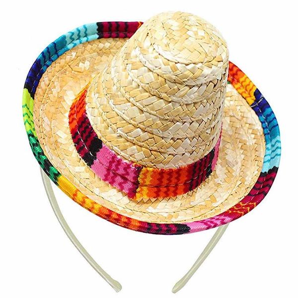 wide brim hats mini mexican hat straw holiday decorations hoop party, Blue;gray
wide brim hats mini mexican hat straw holiday decorations hoop party, Blue;gray