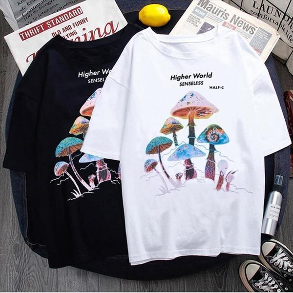 harajuku colorful mushroom print women t shirts casual streetwear summer pullover hip hop female fun vintage fashion top, White
harajuku colorful mushroom print women t shirts casual streetwear summer pullover hip hop female fun vintage fashion top, White