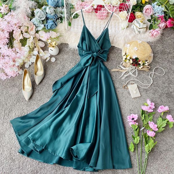 2021 women deep satin cleavage in v solid with no bow back dressed as elegant girly party dress summer maxi spaghetti strap oq2w, White
2021 women deep satin cleavage in v solid with no bow back dressed as elegant girly party dress summer maxi spaghetti strap oq2w, White