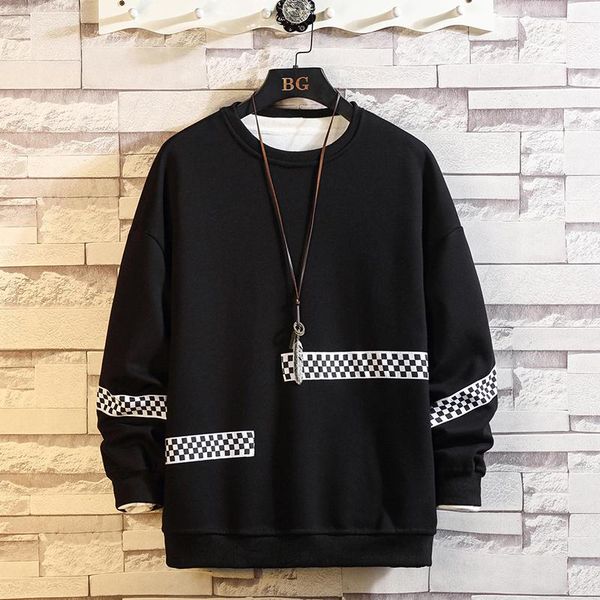 men's hoodies & sweatshirts 2021 casual round neck ribbon loose matching color large size pullover hoodie fashion versatile trend, Black
men's hoodies & sweatshirts 2021 casual round neck ribbon loose matching color large size pullover hoodie fashion versatile trend, Black
