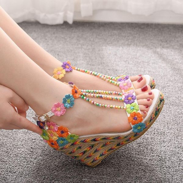 sandals women wedge white lace flowers tassel bridal fine high heels open toe summer wedding shoes kca7, Black
sandals women wedge white lace flowers tassel bridal fine high heels open toe summer wedding shoes kca7, Black