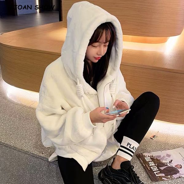 oversized winter warm hooded large size short solid color faux fur coat casual long sleeve women fur jacket outwear 4 colors, Black
oversized winter warm hooded large size short solid color faux fur coat casual long sleeve women fur jacket outwear 4 colors, Black