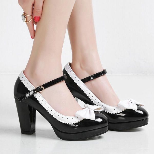 dress shoes women's fashion platform mary jane big size bow sweet chunky block high heel wedding party pumps, Black
dress shoes women's fashion platform mary jane big size bow sweet chunky block high heel wedding party pumps, Black