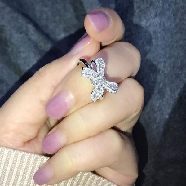 wedding rings 2021 luxury shine bowknot for women silver color square white zircon female jewelry birthday engagement party gifts, Slivery;golden 
wedding rings 2021 luxury shine bowknot for women silver color square white zircon female jewelry birthday engagement party gifts, Slivery;golden