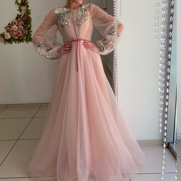 arabic dubai prom evening dresses pink o-neck long sleeves prom gowns flowers tulle a-line party dress for graduation dress, Black
arabic dubai prom evening dresses pink o-neck long sleeves prom gowns flowers tulle a-line party dress for graduation dress, Black