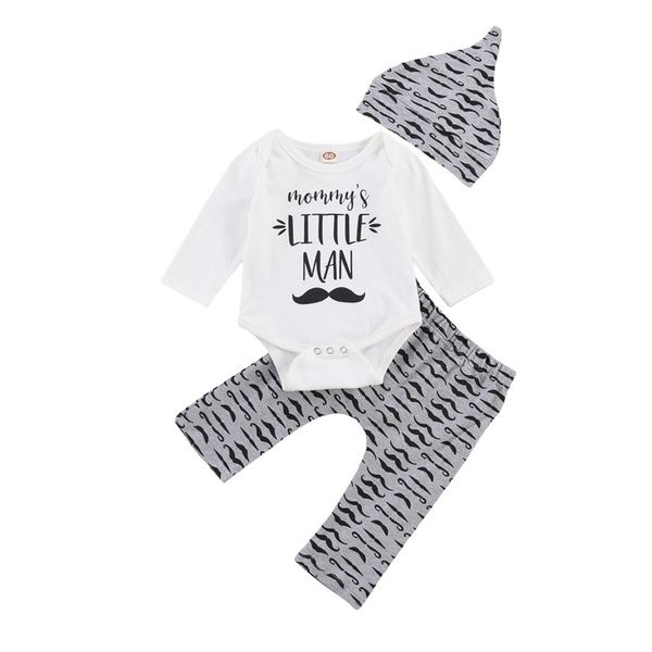 0-18m newborn kid baby boy clothes set long sleeve bodysuit pant suit cotton tracksuit cute sweet new born clothing, White