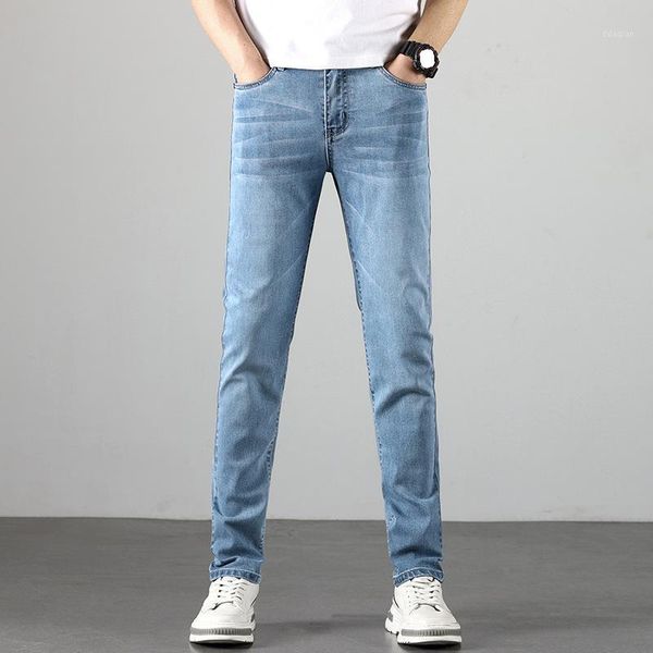 spring summer 2021 men's jeans business slim fit pants for trousers male jean blue colors men clothes
spring summer 2021 men's jeans business slim fit pants for trousers male jean blue colors men clothes