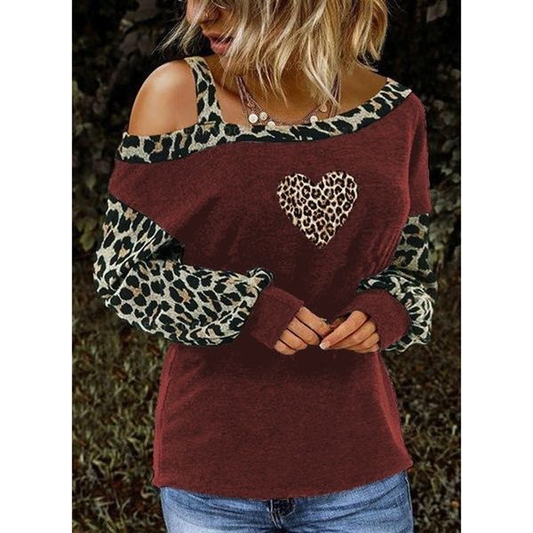 New 2021 Women's Clothing Valentine's Day Slanted Shoulder Leopard Print Love Long Sleeve T-shirts Top Pullover C9GH, White
New 2021 Women's Clothing Valentine's Day Slanted Shoulder Leopard Print Love Long Sleeve T-shirts Top Pullover C9GH, White