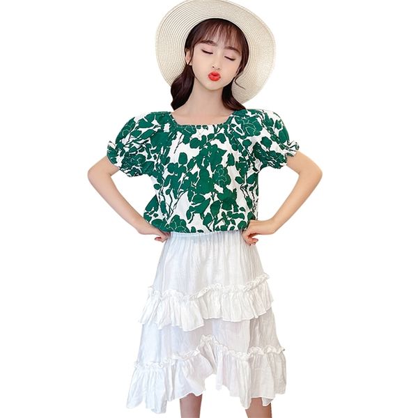girls clothes floral tshirt + skirt outfits ruffles clothing sets summer children's girl 210528, White
girls clothes floral tshirt + skirt outfits ruffles clothing sets summer children's girl 210528, White