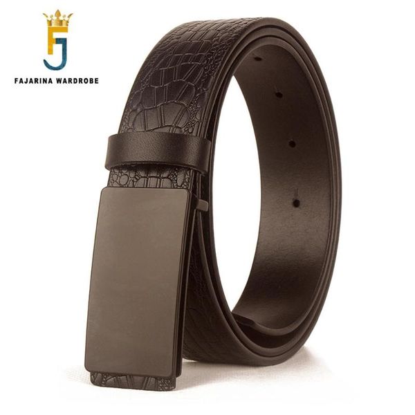 belts fajarina arrival design quality cowhide belt men's head layer genuine smooth buckle black for men leather n17fj774, Black;brown