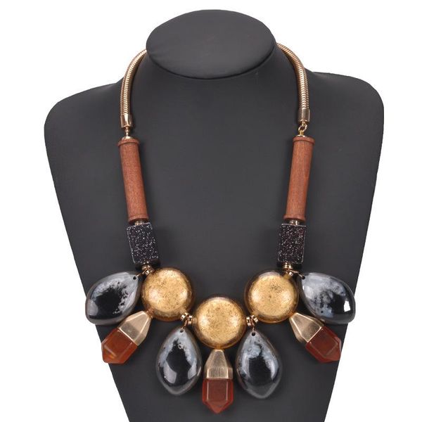 chains exaggerated two-tone colored glass pendant necklace for women luxury fashion stout jewelry wedding party gift vintage crystal, Silver
chains exaggerated two-tone colored glass pendant necklace for women luxury fashion stout jewelry wedding party gift vintage crystal, Silver