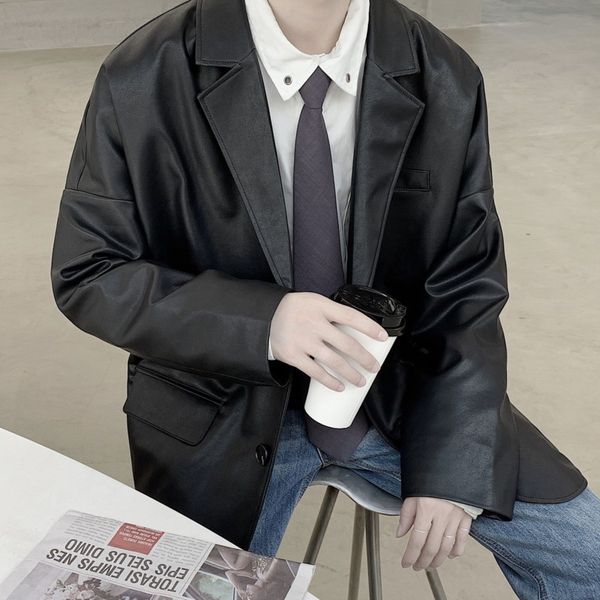 2021 spring men's fashion casual suit men streetwear style leather jacket mens s- 2n46, Black
2021 spring men's fashion casual suit men streetwear style leather jacket mens s- 2n46, Black