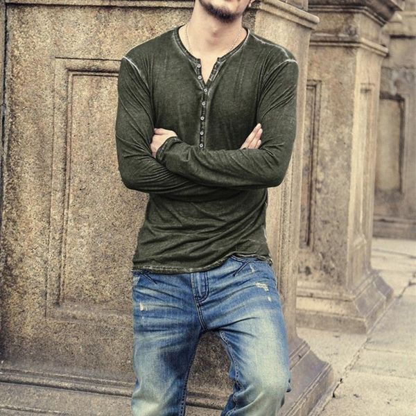 men's t-shirts men casual business tee shirt v-neck long sleeve tee& slim button basic t-shirt autumn retro solid male clothing, White;black
men's t-shirts men casual business tee shirt v-neck long sleeve tee& slim button basic t-shirt autumn retro solid male clothing, White;black