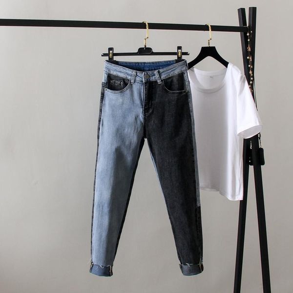 women's jeans woman plus-size high waist ankle-length pants korean style panelled patchwork office lady slim female denim harem, Blue
women's jeans woman plus-size high waist ankle-length pants korean style panelled patchwork office lady slim female denim harem, Blue