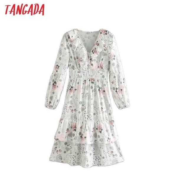 tangada spring fashion women flowers print dress v neck long sleeve casual female ruffle dress xn274 210609, Black;gray
tangada spring fashion women flowers print dress v neck long sleeve casual female ruffle dress xn274 210609, Black;gray