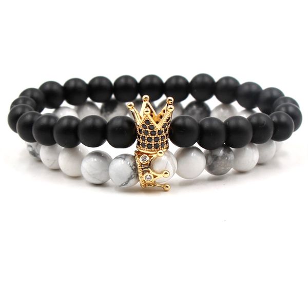 classic design 8mm natural agate beads strands bracelet micro pave crown charm bracelets wholesale, Black
classic design 8mm natural agate beads strands bracelet micro pave crown charm bracelets wholesale, Black