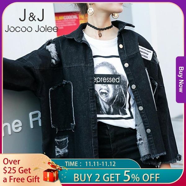 women's jackets jocoo jolee women fashion black loose denim autumn patch jean coats korean harajuku streetwear all-match, Black;brown
women's jackets jocoo jolee women fashion black loose denim autumn patch jean coats korean harajuku streetwear all-match, Black;brown
