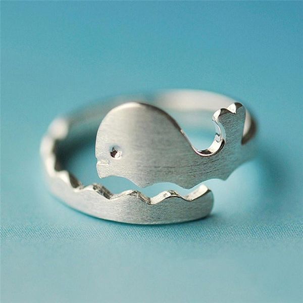 cluster rings 925 sterling silver whale wave open ring creative cute animal adjustable personality jewelry gift for women gir, Golden;silver
cluster rings 925 sterling silver whale wave open ring creative cute animal adjustable personality jewelry gift for women gir, Golden;silver