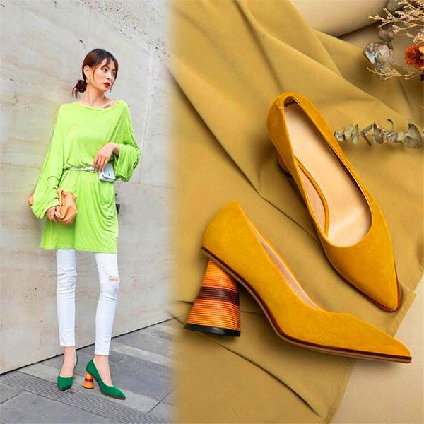 dress shoes strange chunky heel women's pointed toe high leather single spring and autumn ladies heels, Black
dress shoes strange chunky heel women's pointed toe high leather single spring and autumn ladies heels, Black