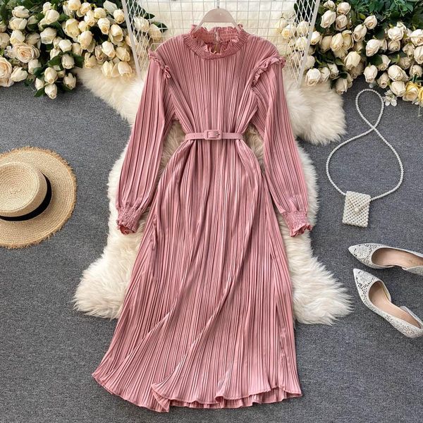 casual dresses trendy spring autumn for women stand collar frill long sleeve pleated dress with belt ladies elegant midi, Black;gray
casual dresses trendy spring autumn for women stand collar frill long sleeve pleated dress with belt ladies elegant midi, Black;gray