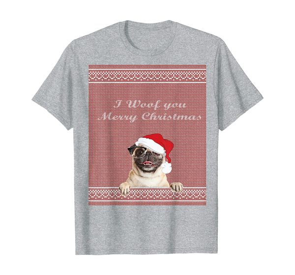 ugly holiday party pug t-shirt, White;black 
ugly holiday party pug t-shirt, White;black