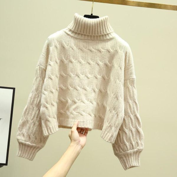 fashion thickened 2021 new autumn and winter waist short high neck women's lazy wind twist pullover sweater luxury, White;black
fashion thickened 2021 new autumn and winter waist short high neck women's lazy wind twist pullover sweater luxury, White;black