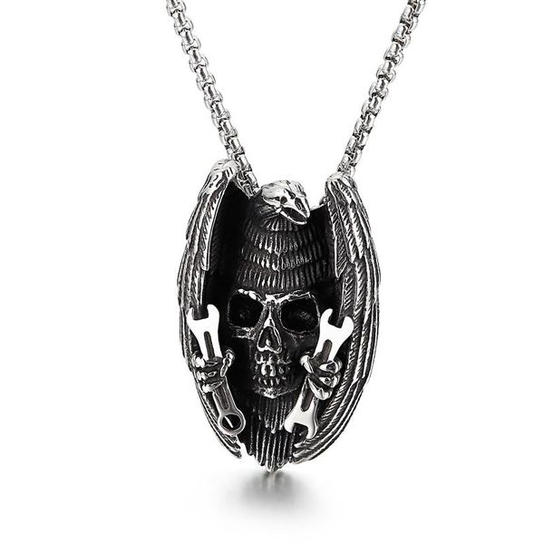 pendant necklaces eagle skeleton bone necklace men stainless steel punk jewelry, Silver
pendant necklaces eagle skeleton bone necklace men stainless steel punk jewelry, Silver