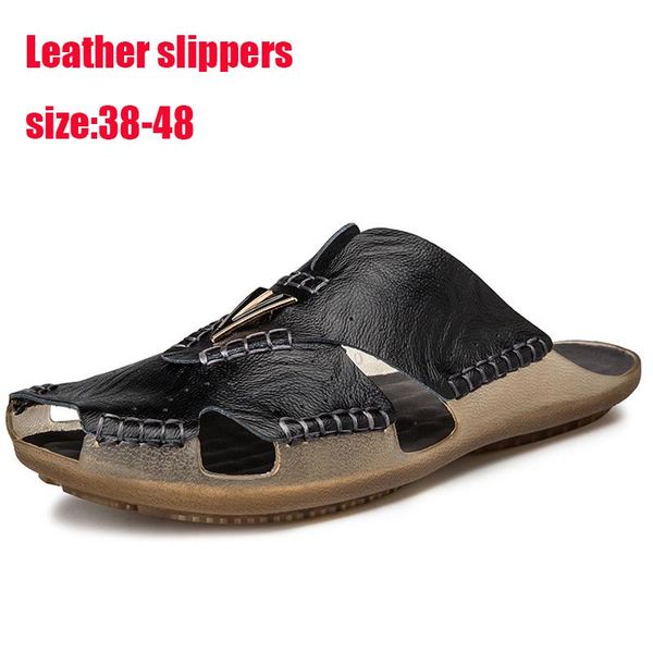 slippers 2021 baotou half men extra large size 48 summer leather tendon bottom breathable casual sandals beach shoes, Black
slippers 2021 baotou half men extra large size 48 summer leather tendon bottom breathable casual sandals beach shoes, Black