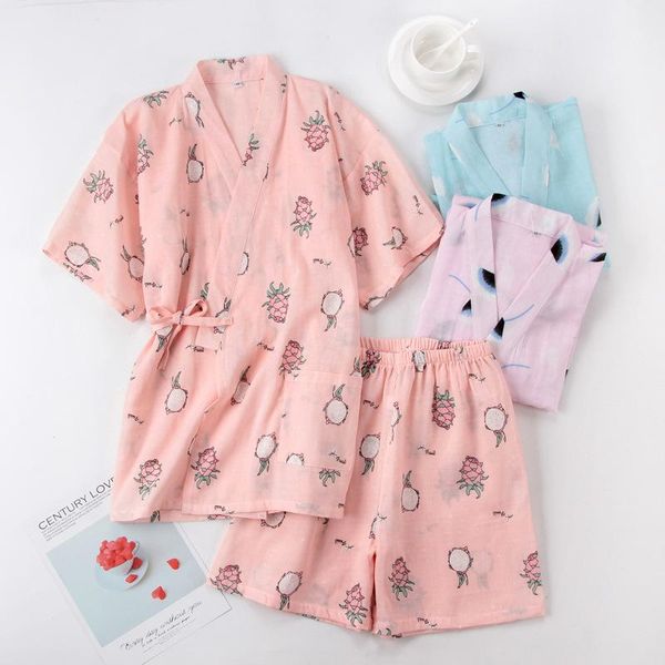 ethnic clothing japanese summer thin short-sleeved shorts gauze cotton kimono traditional pajamas set women print cardigan homewear yukata, Red
ethnic clothing japanese summer thin short-sleeved shorts gauze cotton kimono traditional pajamas set women print cardigan homewear yukata, Red