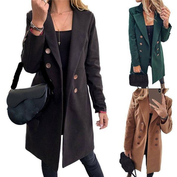 women's wool & blends long blazer overcoat trench duster coat ladies jacket suit plus size womens, Black
women's wool & blends long blazer overcoat trench duster coat ladies jacket suit plus size womens, Black