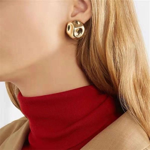 hbp fashion irregular metal ball earrings designed by female minority, Silver