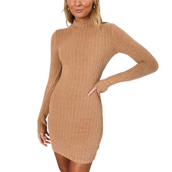 casual dresses 2021 female solid color round neck long sleeve one-piece knitted dress khaki red black, Black;gray
casual dresses 2021 female solid color round neck long sleeve one-piece knitted dress khaki red black, Black;gray