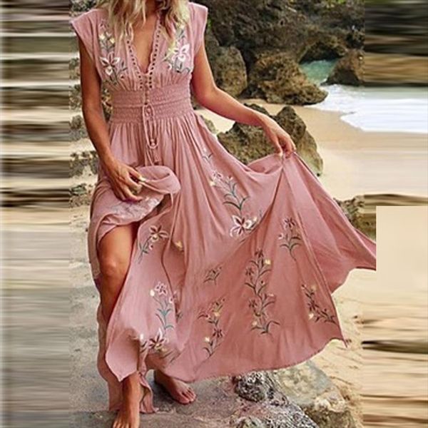 summer v neck womens dress tassel party vintage floral print beach maxi lady fashion short sleeve boho long, Black;gray
summer v neck womens dress tassel party vintage floral print beach maxi lady fashion short sleeve boho long, Black;gray