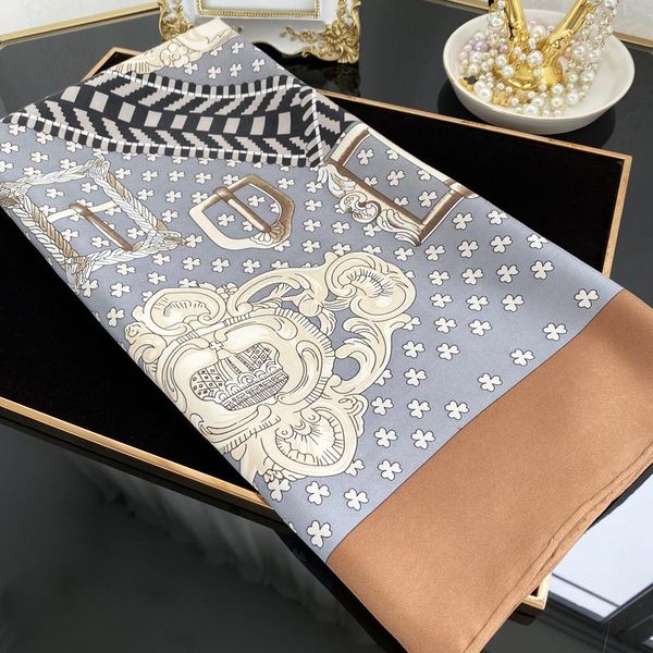 scarves belts print 100% silk scarf women fashion luxury shawl head hijab 35"x35", Blue;gray
scarves belts print 100% silk scarf women fashion luxury shawl head hijab 35"x35", Blue;gray